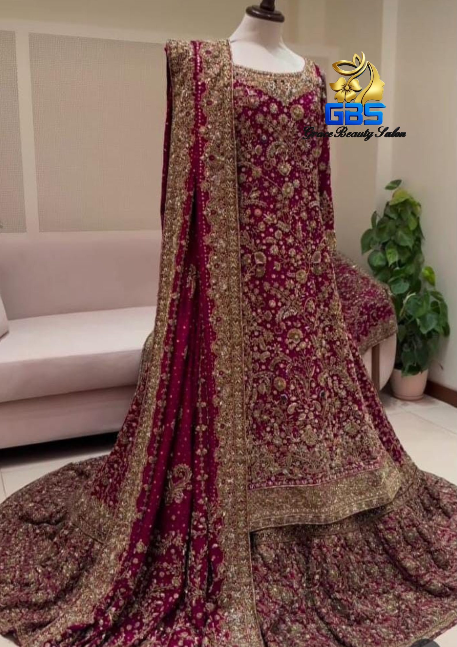 Mahroon Bridal Dress